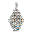 Made with Ruby Color Crystal from Swarovski Cluster Magnetic Pendant in Platinum Over Copper - Sticky add to cart bar