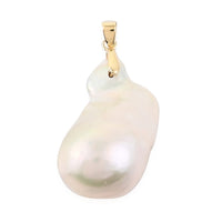 LUXORO 10K Yellow Gold Organic Shape Baroque Pearl Pendant
