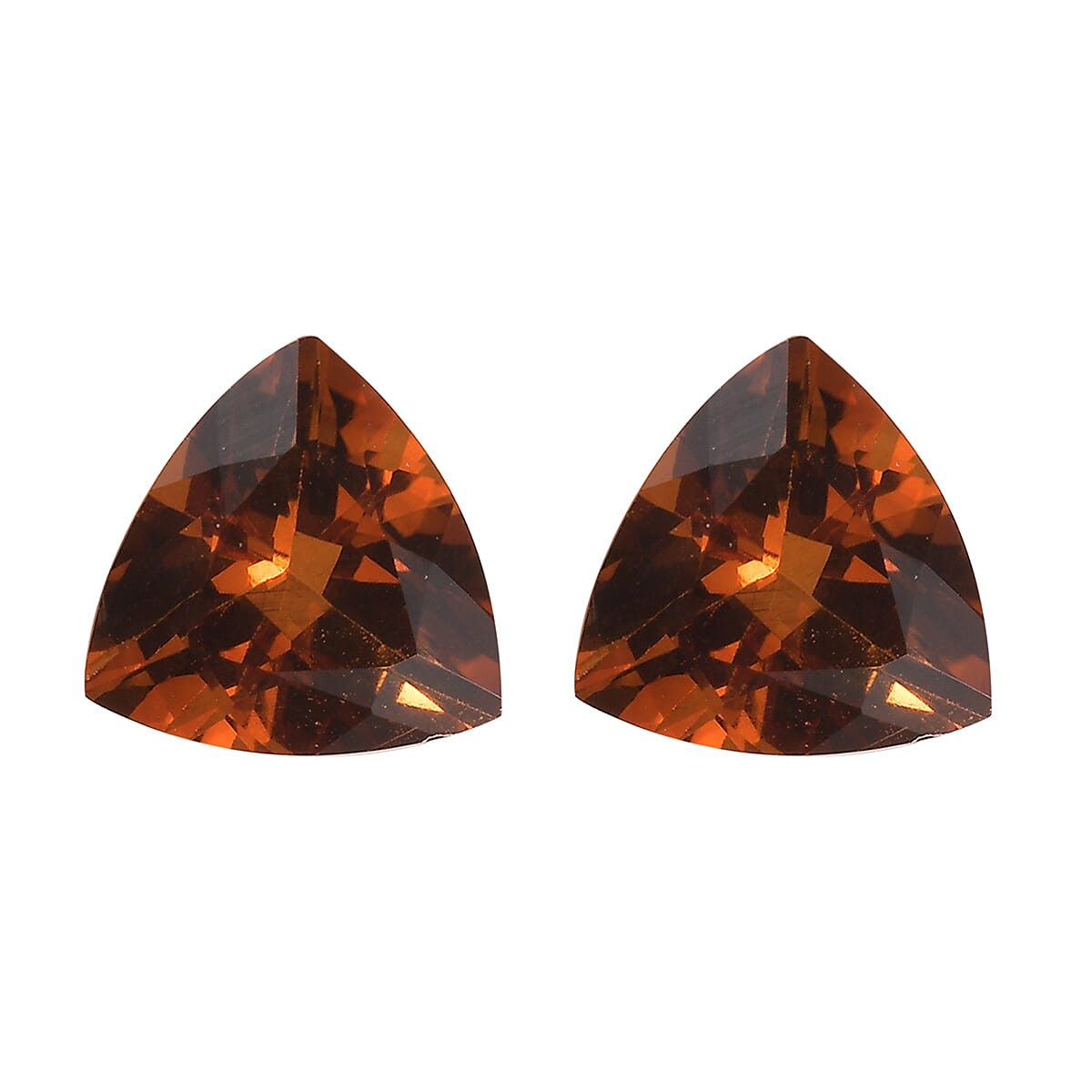 Brazilian Cherry Citrine Set of 2 (Trl 7 mm) 1.90 ctw Loose Gemstone