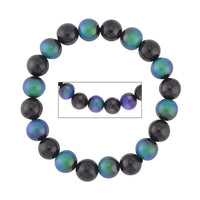 197.00 ctw Shungite 9-11mm, Hematite Beads Stretch Bracelet