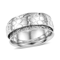 D'Joy Spinner Band Ring in Platinum Over Sterling Silver (Size 11.0) 7.50 Grams