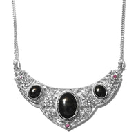 20.25 ctw California Black Jade and Orissa Rhodolite Garnet Necklace 18 Inches in Platinum Over Sterling Silver 21.35 Grams