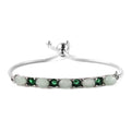 Green Aventurine and Simulated Green Diamond Bolo Bracelet in Stainless Steel 5.60 ctw - Sticky add to cart bar