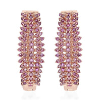 1.00 ctw Lab Grown Pink Diamond Earrings in Vermeil Rose Gold Over Sterling Silver