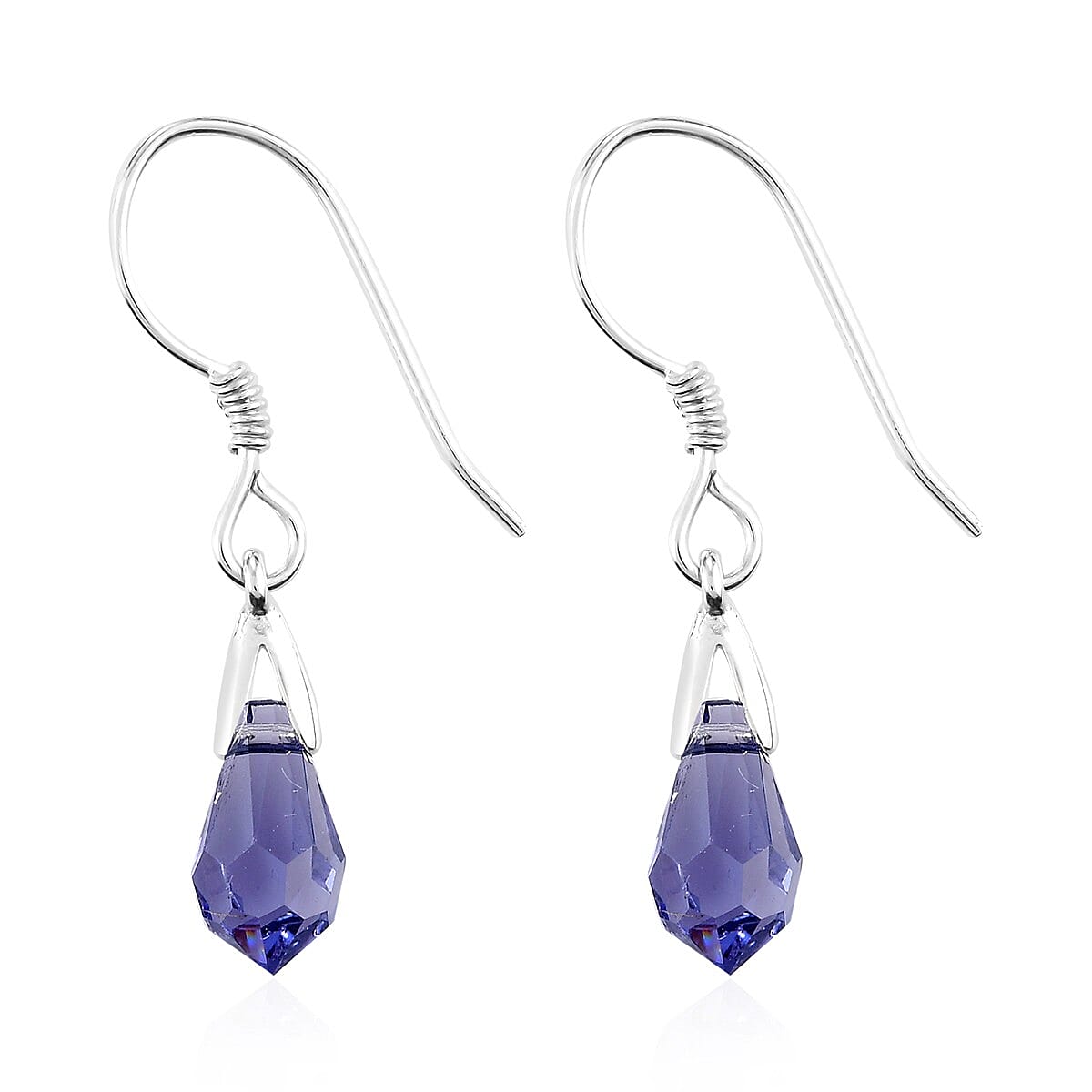 Emerald Crystal Fancy Earrings in Sterling Silver (1)