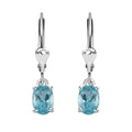 Premium Betroka Blue Apatite Solitaire Lever Back Earrings in Platinum Over Sterling Silver 1.00 ctw - Sticky add to cart bar