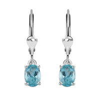Premium Betroka Blue Apatite Solitaire Lever Back Earrings in Platinum Over Sterling Silver 1.00 ctw
