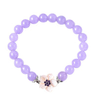 JARDIN COLLECTION Pink Mother of Pearl Carved, Pink Jade and Orissa Rhodolite Garnet Beaded Bracelet in Sterling Silver 105.55 ctw