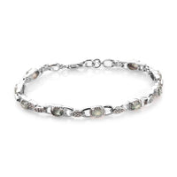 2.50 ctw Narsipatnam Alexandrite and Zircon Bracelet in Platinum Over Sterling Silver (7.25 In) 9.65 Grams