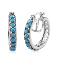 3 ctw Natural Arizona Sleeping Beauty Turquoise Earrings in Platinum Over Sterling Silver