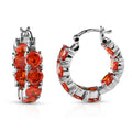 20.90 ctw Simulated Red Diamond Inside Out Hoop Earrings in Stainless Steel - Sticky add to cart bar