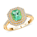 One Of A Kind Certified & Appraised Iliana AAA Boyaca Colombian Emerald and Diamond G-H SI 1.70 ctw Ring in 18K Yellow Gold 7.70 Grams - Sticky add to cart bar