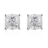 4.00 ctw Platinum Over Sterling Silver Solitaire Stud Earrings Made with Zirconia from Swarovski