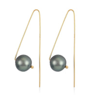Tahitian Pearl Earrings in Sterling Silver