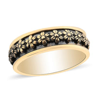 Floral Spinner Ring in 14K YG Over Copper