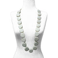 Limpet Blue Wooden Nuggets & Cotton Cord Long Necklace (38 Inches) - Sticky add to cart bar
