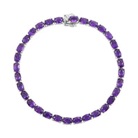 13.44 ctw Amethyst Bracelet in Platinum Over Sterling Silver (8.00 In) 9.21 Grams