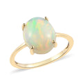 LUXORO Premium Ethiopian Welo Opal Solitaire Ring in 10K Yellow Gold 2.15 ctw - Sticky add to cart bar