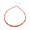 188.00 ctw Natural Tanzanian Golden Sunstone 5-12mm Beads Necklace 18 Inches in Rhodium Over Sterling Silver - Sticky add to cart bar