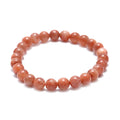 67.00 ctw Natural Tanzanian Golden Sunstone 6-8mm Beads Stretch Bracelet (6.5- 7.00 In) - Sticky add to cart bar
