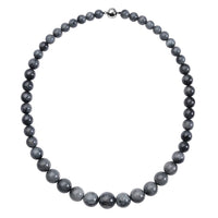 433.70 ctw Eagle Eye Beads Necklace 20 Inch in Rhodium Over Sterling Silver