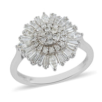 RHAPSODY 950 Platinum E-F VS Diamond Cluster Ring 6.65 Grams 1.00 ctw