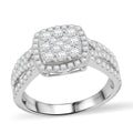 RHAPSODY IGI Certified 1.00 ctw Diamond E-F VS Cluster Ring in 950 Platinum (Size 10.0) 7.21 Grams - Sticky add to cart bar