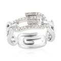 Web Paper Clip Collection Diamond Ring in Platinum Over Sterling Silver 0.20 ctw - Sticky add to cart bar