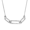 Web Paper Clip Collection 0.33 ctw Blue Diamond Paper Clip Necklace 18 Inches in Platinum Over Sterling Silver - Sticky add to cart bar