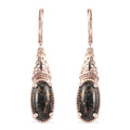 4.75 ctw Matrix Silver Shungite Earrings in 14K RG Over Copper & ION Plated RG Stainless Steel - Sticky add to cart bar