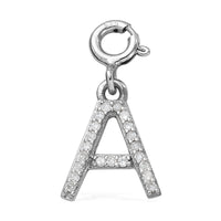0.12 ctw Diamond Initial D Charm in Platinum Over Sterling Silver
