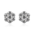 LUSTRO STELLA Made with Finest CZ Floral Stud Earrings in Platinum Over Sterling Silver 1.80 ctw - Sticky add to cart bar