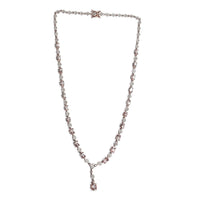 17.80 ctw Marropino Morganite and White Zircon Necklace 20 Inch in 14K RG Over Sterling Silver 15 Grams
