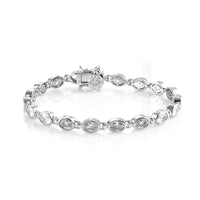 LUSTRO STELLA Made with Finest CZ Bracelet in Platinum Over Sterling Silver (8.00 In) (13.66 g) 13.15 ctw