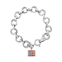 2.15 ctw Multi Gemstone Bracelet in Platinum Over Sterling Silver (6.50 In) 15.30 Grams