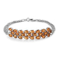 Serra Gauche Citrine Three Row Bracelet in Platinum Over Sterling Silver (7.25 In) 8.80 ctw - Sticky add to cart bar
