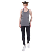JOVIE Charcoal & Purple Women's Support Tank Top with Built-in Bra- S