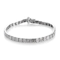 4.00 ctw Diamond Three Row Bracelet in Platinum Over Sterling Silver (7.25 In) 14.70 Grams - Sticky add to cart bar
