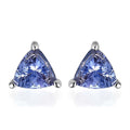 Tanzanite Solitaire Stud Earrings in Platinum Over Sterling Silver 0.65 ctw - Sticky add to cart bar
