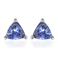 Tanzanite Solitaire Stud Earrings in Platinum Over Sterling Silver 0.65 ctw