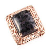 Constituted Grandidierite Solitaire Ring in 14K RG Over Copper With Magnet (Size 10.0) 10.80 ctw