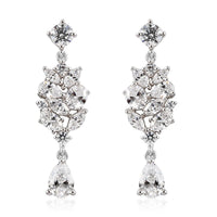 8.10 ctw Platinum Over Sterling Silver Dangling Earrings Made with Zirconia from Swarovski
