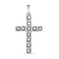 J Francis Embellished with Crystal by Swarovski Cross Pendant without Chain in Sterling Silver
