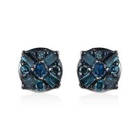 D'Joy Diamond Stud Earrings in Platinum Over Sterling Silver 0.15 ctw