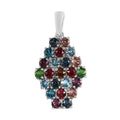 Siam Color Crystal Cluster Pendant in Platinum Over Copper - Sticky add to cart bar