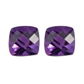 AAA Mashamba Amethyst Set of 2 (Cush 6x6 mm) 1.53 ctw Loose Gemstone - Sticky add to cart bar
