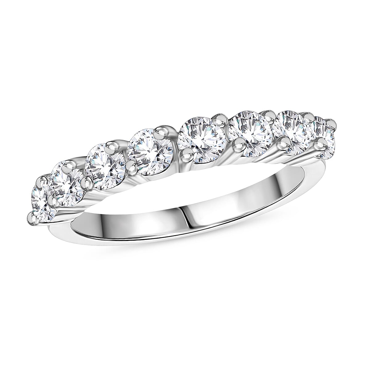 Lustro Stella Finest CZ 3.00 ctw Ring in Platinum Over Sterling Silver