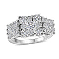 Lustro Stella Finest CZ 4.00 ctw Ring in Platinum Over Sterling Silver - Sticky add to cart bar