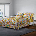 HOMESMART Yellow Floral Print 7pc Quilt and Sheet Set - Queen (100% Microfiber) - Sticky add to cart bar