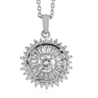 3.35 ctw Platinum Over Sterling Silver Pendant Necklace 20 Inches Made with Zirconia from Swarovski